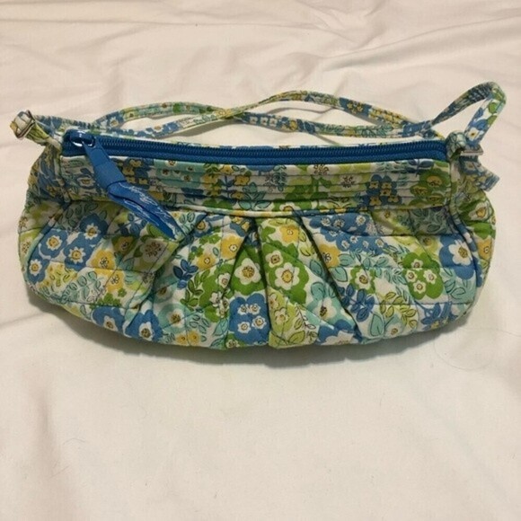 Vera Bradley English Meadow Small Y2K Bag Baguette Shoulder Crossbody Green Blue - Picture 5 of 10